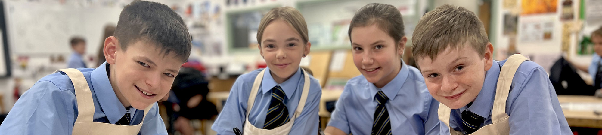 School children in practical class in Tarporley