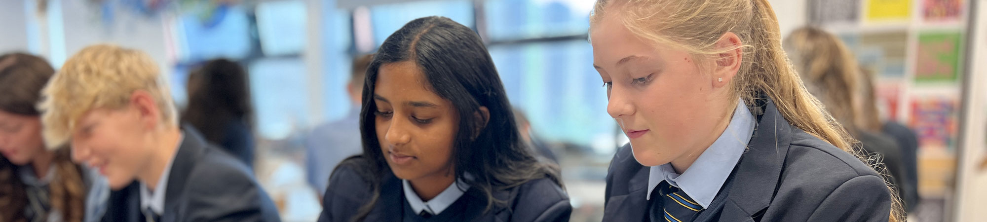 School girls in Cheshire classroom