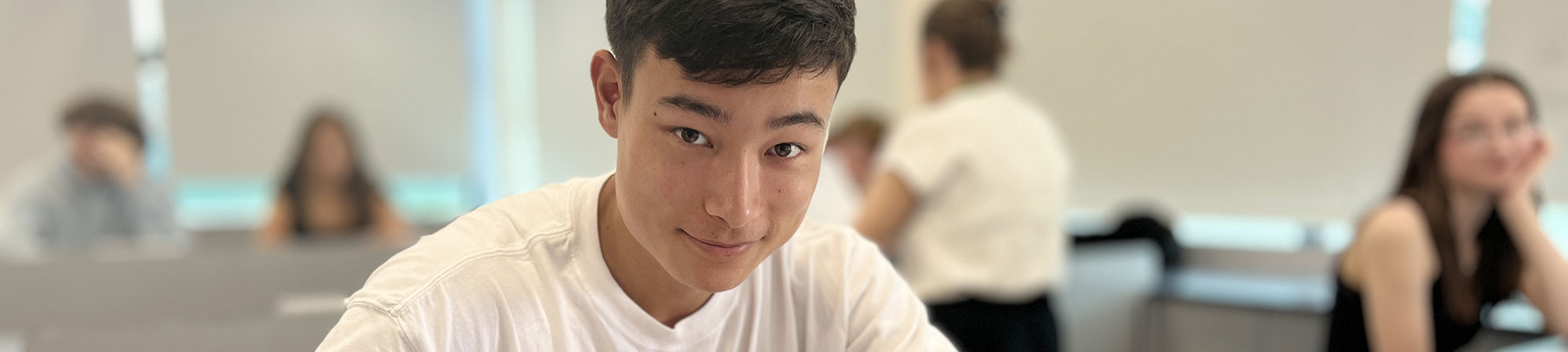 Teenage pupil in classroom